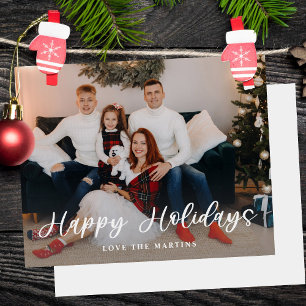 Budget Happy Holidays Fun Script Photo- White BK
