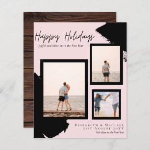 Budget Happy Holidays Photo Cards Abstract Modern