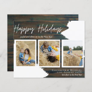 Budget Happy Holidays Photo Cards Abstract Modern