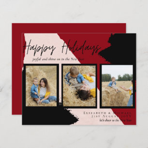 Budget Happy Holidays Photo Cards Abstract Modern
