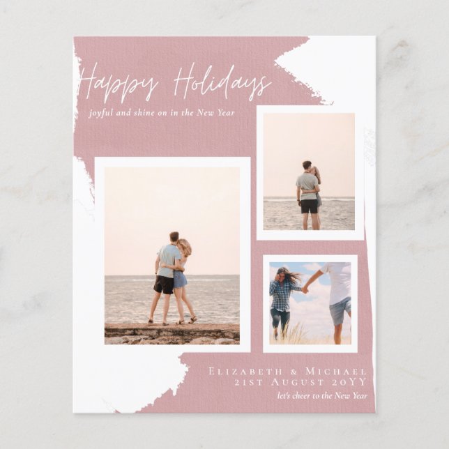 Budget Happy Holidays Photo Cards Abstract Modern (Front)