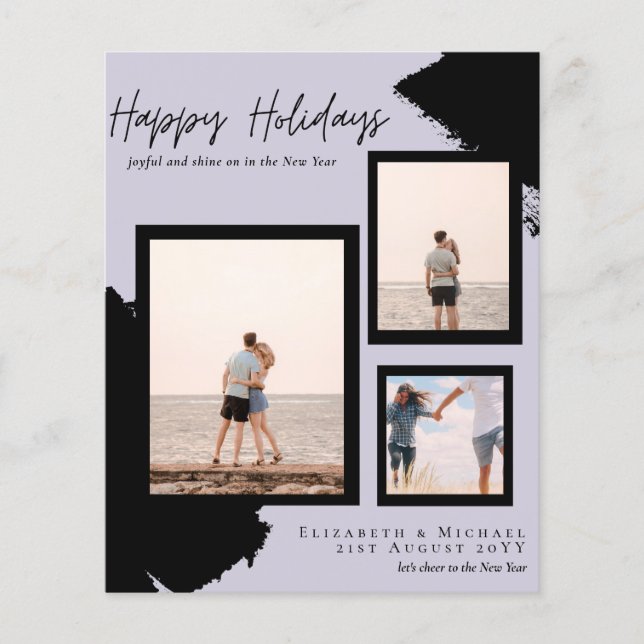 Budget Happy Holidays Photo Cards Abstract Modern (Front)