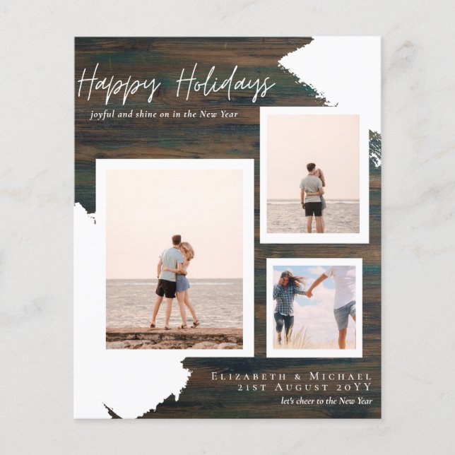 Budget Happy Holidays Photo Cards Abstract Modern (Front)