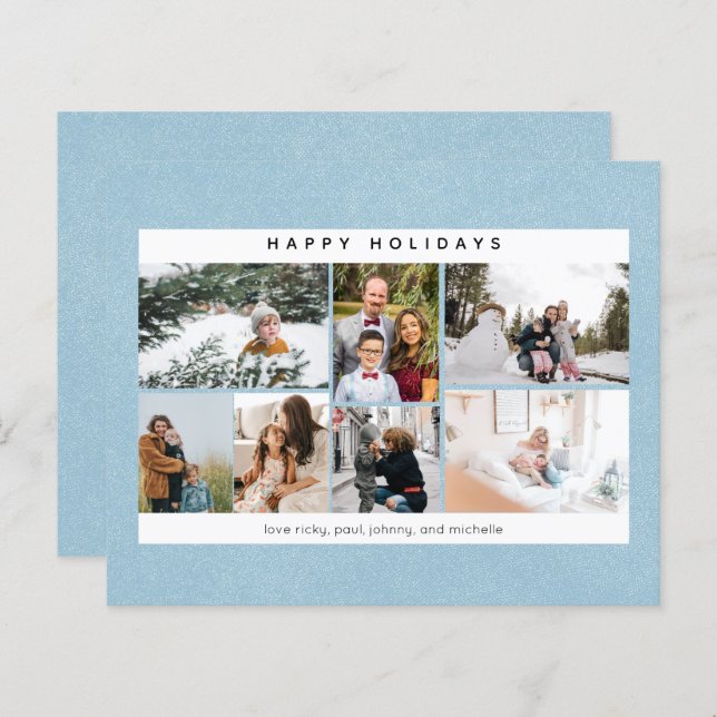 Budget Happy Holidays Snow & Multi Photo (Front/Back)