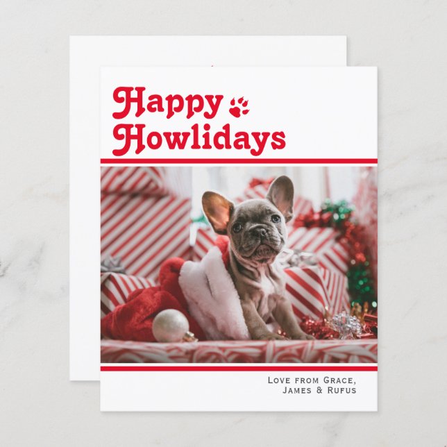 BUDGET Happy Howlidays Pet Dog Christmas Card (Front/Back)