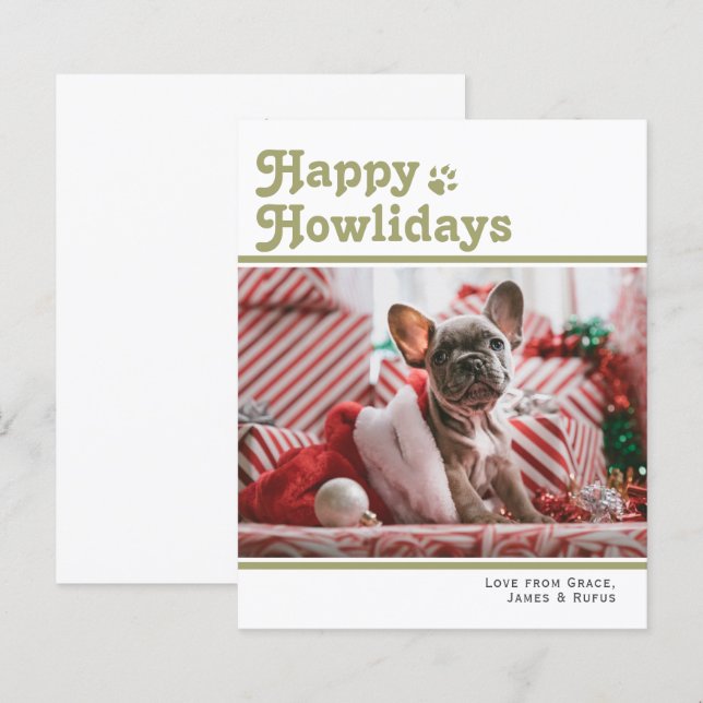 BUDGET Happy Howlidays Pet Dog Christmas Card (Front/Back)