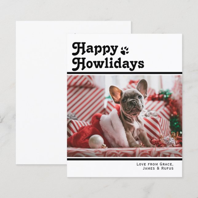 BUDGET Happy Howlidays Pet Dog Christmas Card (Front/Back)