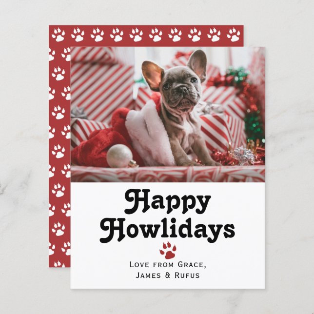 BUDGET Happy Howlidays Pet Dog Christmas Holiday (Front/Back)
