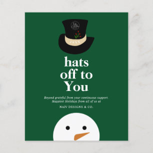 BUDGET Hats Off To You Snowman Green Company Logo