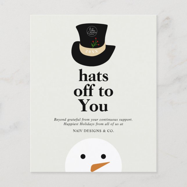 BUDGET Hats Off To You Snowman White Company Logo (Front)