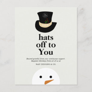BUDGET Hats Off To You Snowman White Company Logo