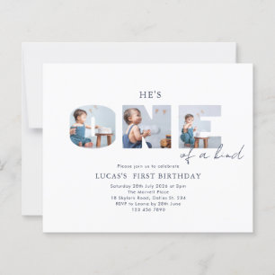 BUDGET He is ONE of a Kind Blue First Birthday