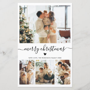 Budget Heart Script 4 Photo Collage Christmas Card