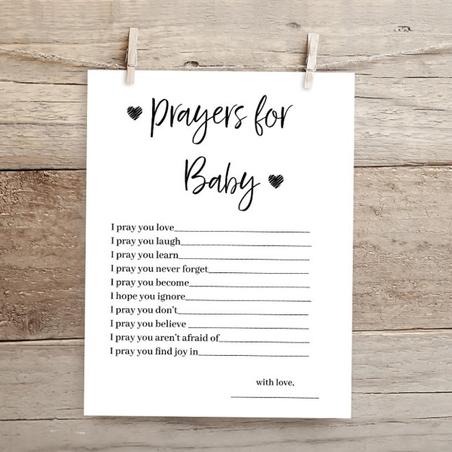 Budget Hearts Prayers for Baby Shower Card (Creator Uploaded)