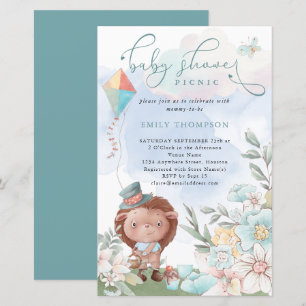 Budget Hedgehog Baby Shower Picnic Boy Invite