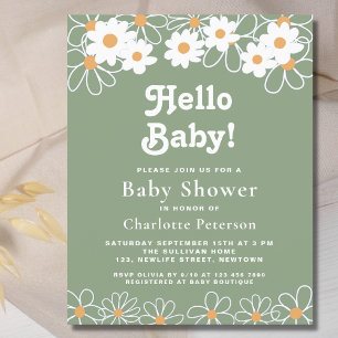 Budget Hello Baby Daisy Baby Shower Invitation