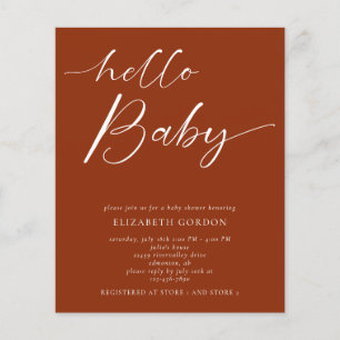 Budget Hello Baby Shower Minimalist Copper Neutral