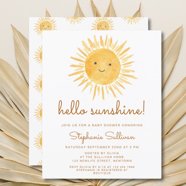 Budget Hello Sunshine Boho Baby Shower Invitation (Creator Uploaded)