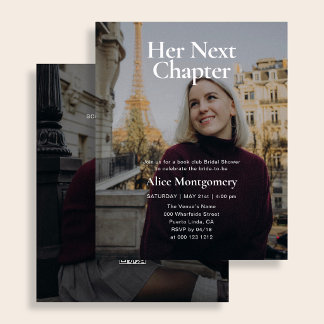 Budget Her Next Chapter 2 Photo Book Bridal Shower Flyer