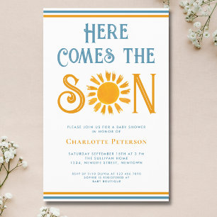 Budget Here Comes The Son Baby Shower Invitation