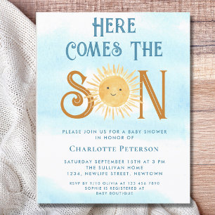 Budget Here Comes The Son Baby Shower Invitation