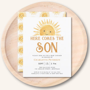 Budget Here Comes The Son Baby Shower Invitation