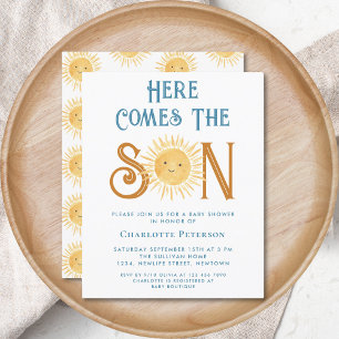 Budget Here Comes The Son Baby Shower Invitation