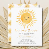 Budget Here Comes The Sun Baby Shower Invitation