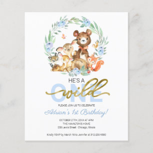 Budget He's A Wild One First Birthday Invitation