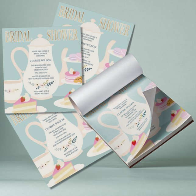 BUDGET High Tea Bridal Shower Invite Notepad (Creator Uploaded)