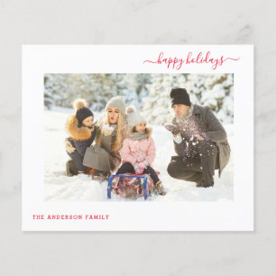 Budget Holiday 2 Photo Modern Minimal 2022 Card