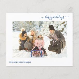 Budget Holiday 2 Photo Modern Minimal 2025 Card