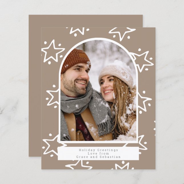 BUDGET Holiday Christmas Star Photo Personalised (Front/Back)