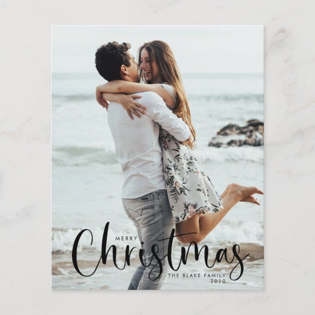Budget Holiday Photo Card | Modern Christmas (Front)