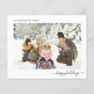 Budget Holiday Photo Modern Minimal 2021 Xmas Card
