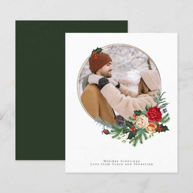 BUDGET Holiday Winter Botanical Photo Personalised (Front/Back)