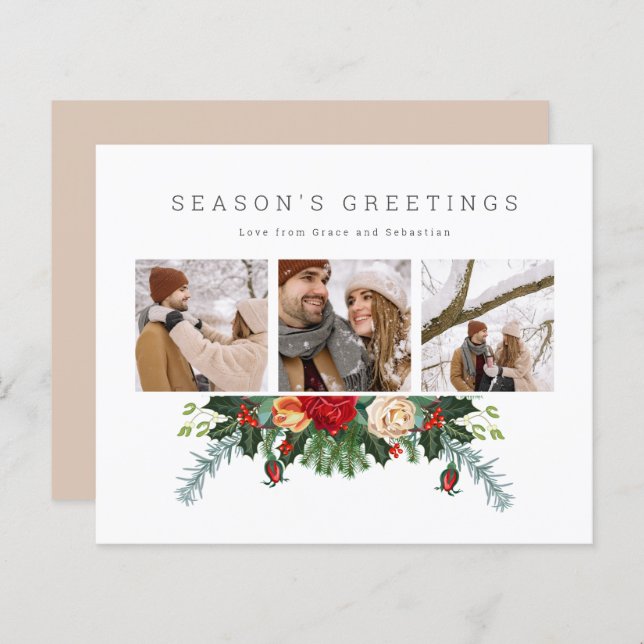 BUDGET Holiday Winter Botanical Photo Personalised (Front/Back)