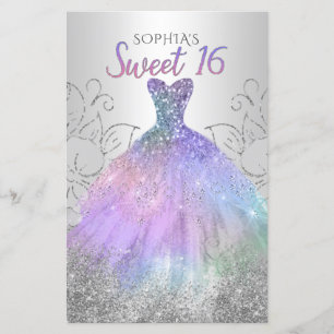 Budget Hologram Dress Sweet 16 Invitation