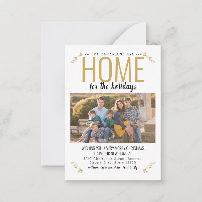 Budget Home For Holidays Christmas Photo Moving Card (Front)