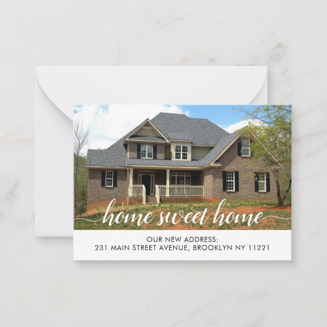Budget Home Sweet Change of Address Photo Moving Card (Front)