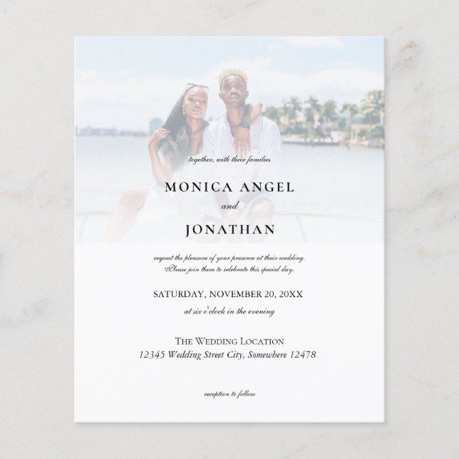 Budget Horizontal Photo Wedding Flyer (Front)