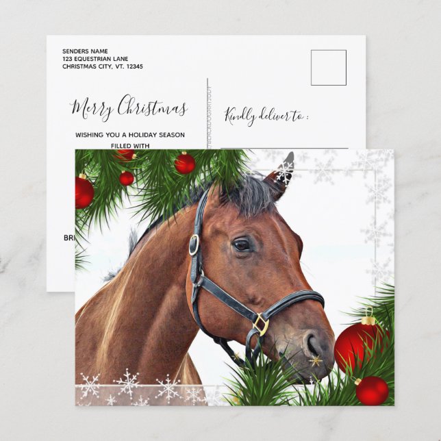 Budget Horse Christmas Equine Cute Pony Holiday (Front/Back)