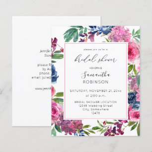 Budget Hot Pink & Navy Blue Floral Bridal Shower 2