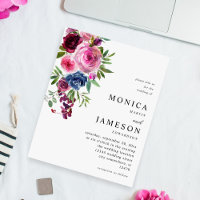 Budget Hot Pink & Navy Blue Floral Wedding 3