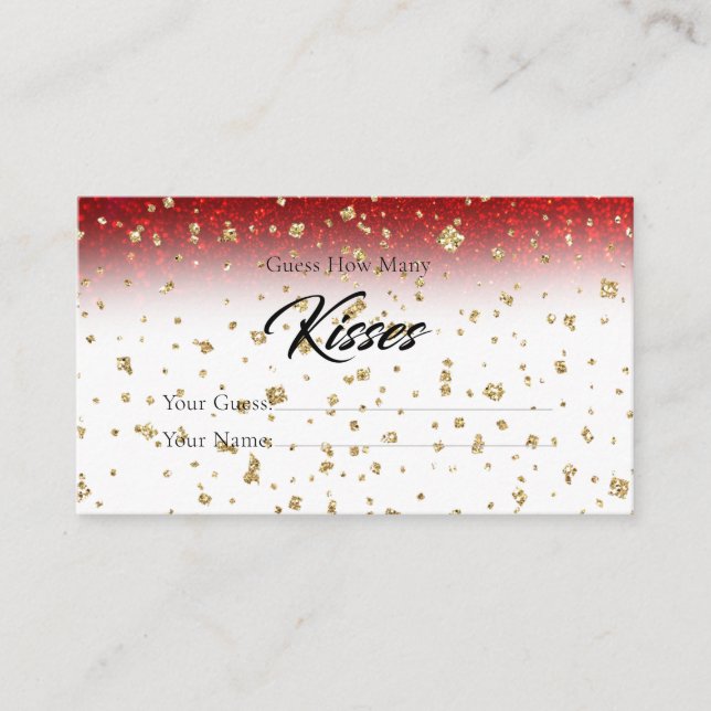 Budget How Many Kisses Bridal Game Enclosure  Card (Front)