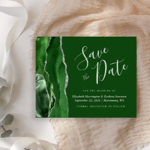 Budget Hunter Green Silver Agate Save the Date