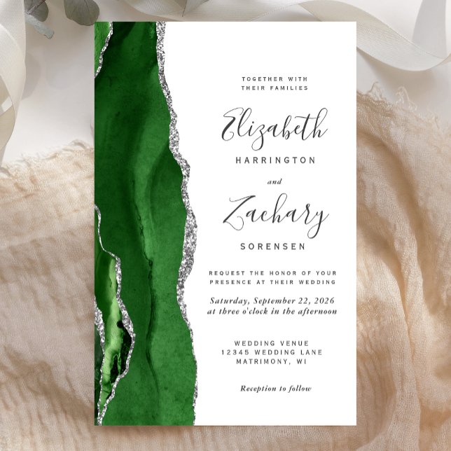 Budget Hunter Green Silver Agate Wedding (Creator Uploaded)