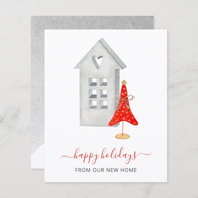 Budget Hygge New Home Weve Moved Holiday Card (Front/Back)