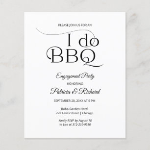 Budget I DO BBQ Engagement Party Invitation