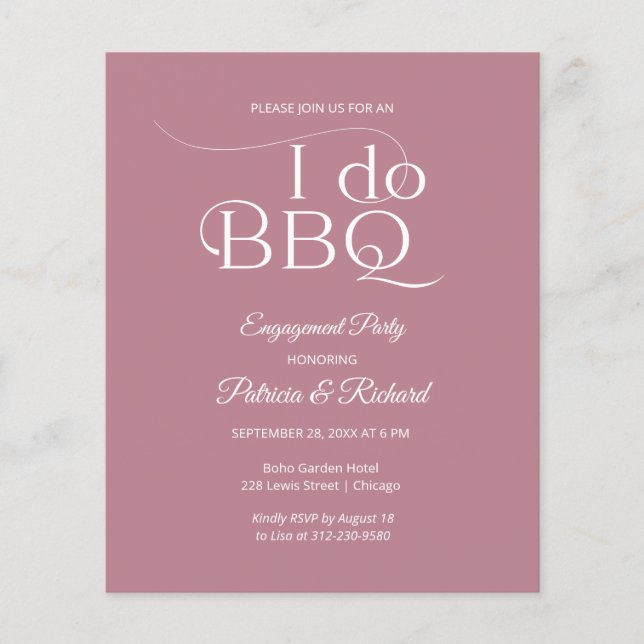 Budget I DO BBQ Engagement Party Invitation (Front)